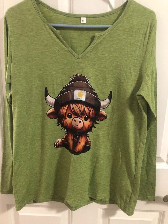 The Unbranded Brand Tops - Highland Cow Top - Women Medium - New w/o Tags